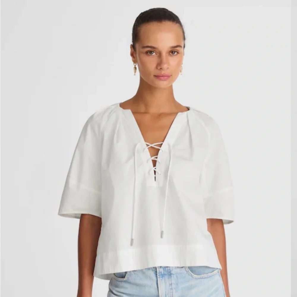 Madewell Poplin Lace-Up blouse - Picture 1 of 3